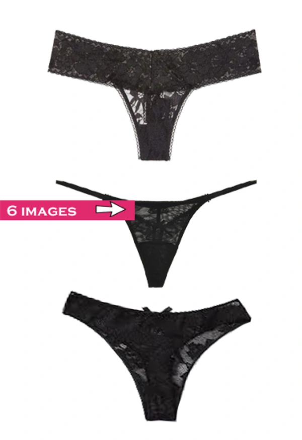 InnerFeel Lace Mesh Thong Panties