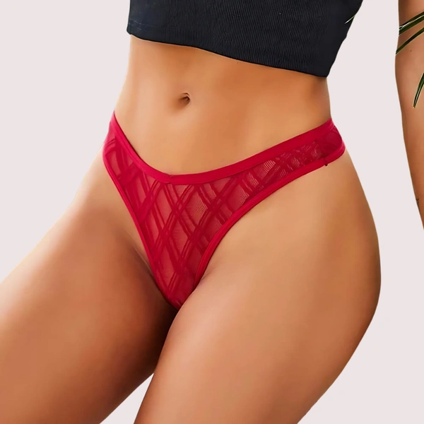 InnerFeel Ladies Low Waist Mesh Hollow Lace Panties - M, Assorted