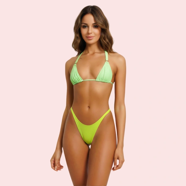 InnerFeel Lime Glow High-Cut Bikini Bottom (Bottom Only) - L