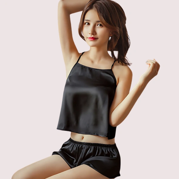 InnerFeel Lovely Cami Top and Shorts for women - M, Green