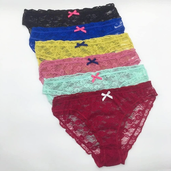InnerFeel Low Rise Lace Panties Set - Pack of 4 - S, Assorted