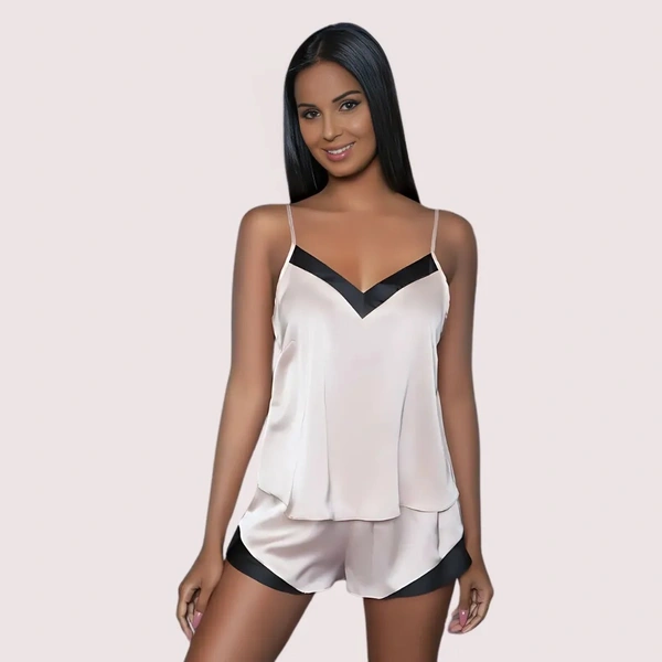 InnerFeel Luxe Silk Satin Cami & Shorts Set - 5XL, White