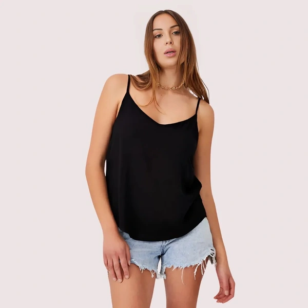 InnerFeel Luxurious Silk Camisole Perfect for Everyday Wear - L, Black