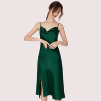 InnerFeel Luxurious Women's Silk Satin Sleepwear Nightdress - M, White