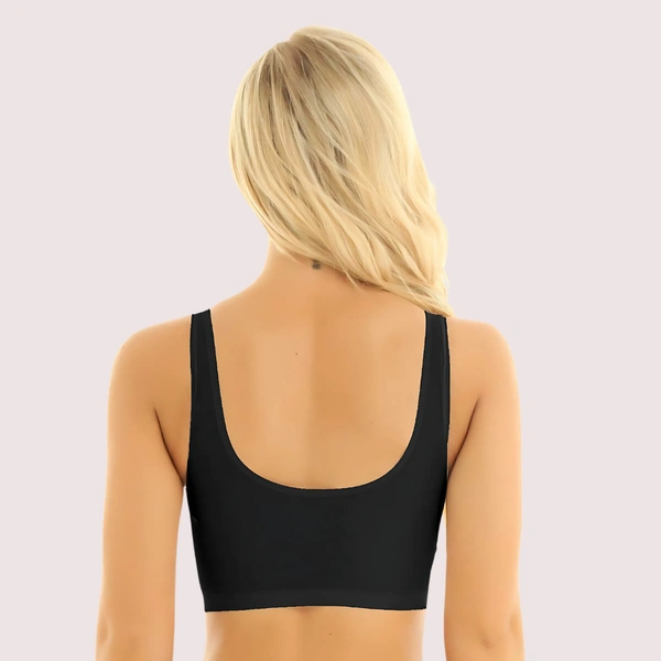 InnerFeel Luxury Padded Seamless Laser Cut Sports Bra - 34 B, Dark Black