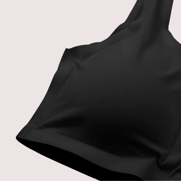 InnerFeel Luxury Padded Seamless Laser Cut Sports Bra - 34 B, Dark Black