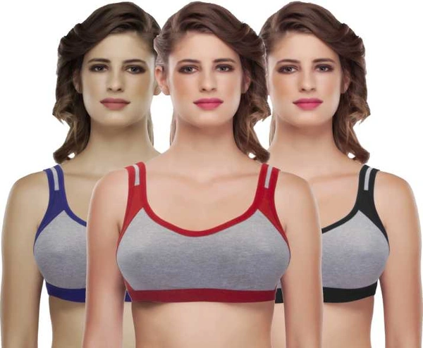 InnerFeel Medium Impact non padded sports bra pack of 3