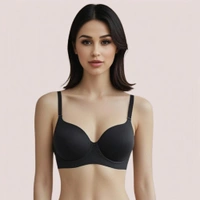 InnerFeel Midnight Lift – Black Padded Non-Wired Push-Up Bra - 30 A
