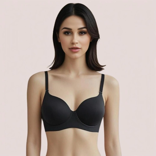 InnerFeel Midnight Lift – Black Padded Non-Wired Push-Up Bra - 30 A