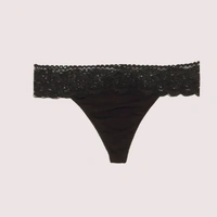 InnerFeel No Secret Low Rise "V" Shape Lace Thong Panty - 4XL, Black