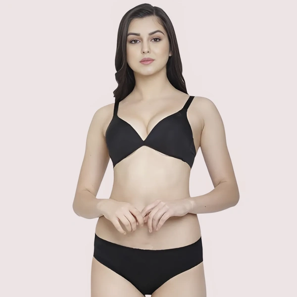 InnerFeel Non-Padded Plunge Bra Panty Set (2 pack) - 32, assorted