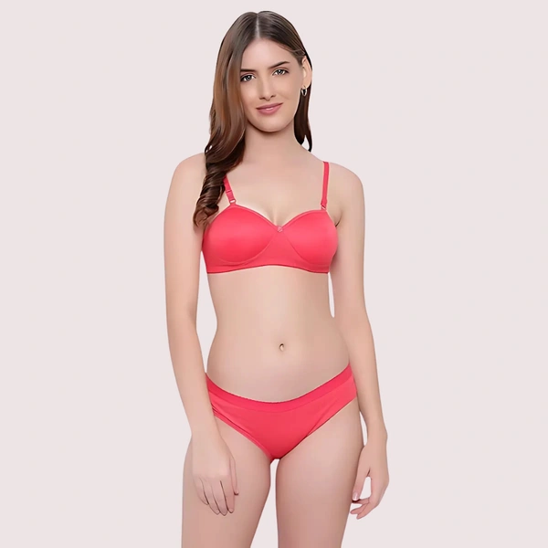 InnerFeel Non-Wired Cotton Push-Up Bra Panty for Women (2 pack) - 30, assorted