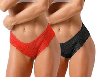 InnerFeel Pack of 3 Stylish Women's Lace Panties - L, Assorted