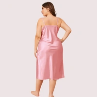 InnerFeel Plus Size Solid Satin Slip Dress (4XLā5XL)