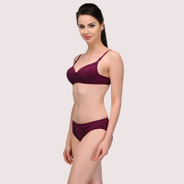 InnerFeel "Pure" Cotton Purple Bra Panty Set