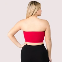 InnerFeel Red Hot Tube Bandeau Bra Top for Women - Red Wine, 30B