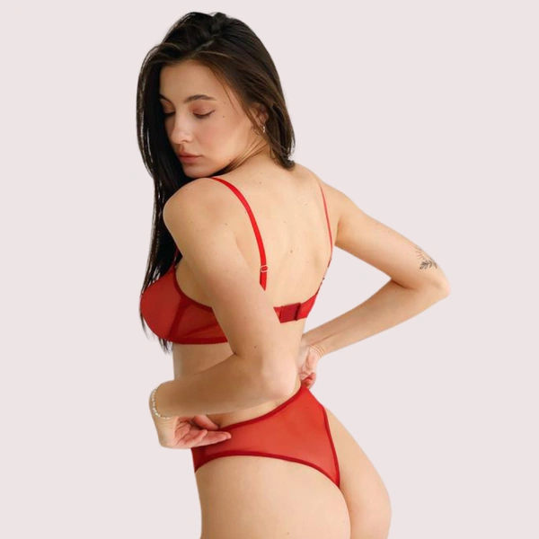InnerFeel Scarlet Temptation See-Through Lingerie Set - 30 B