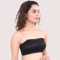 InnerFeel Seamless and Wirefree Tube Bra with Supreme Stretch - Dark Black, 32B