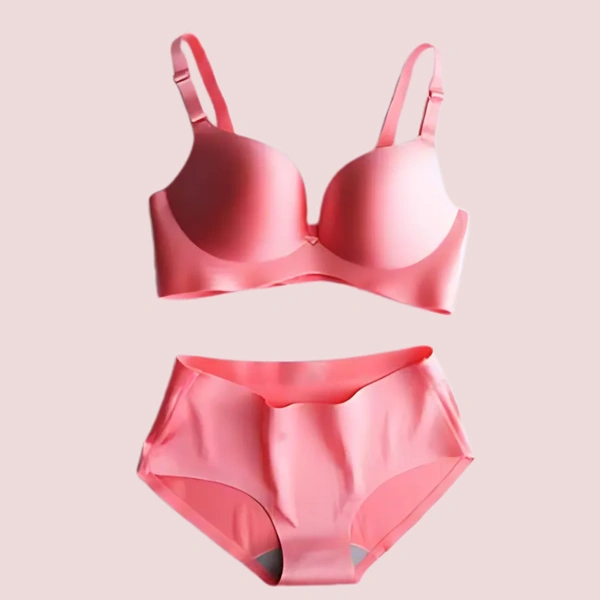 InnerFeel Seductive Pink Seamless Padded Pushup Bra Panty Set - 36B, Candy Pink