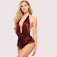 InnerFeel Seductive Red Satin Lingerie - L, Red Wine