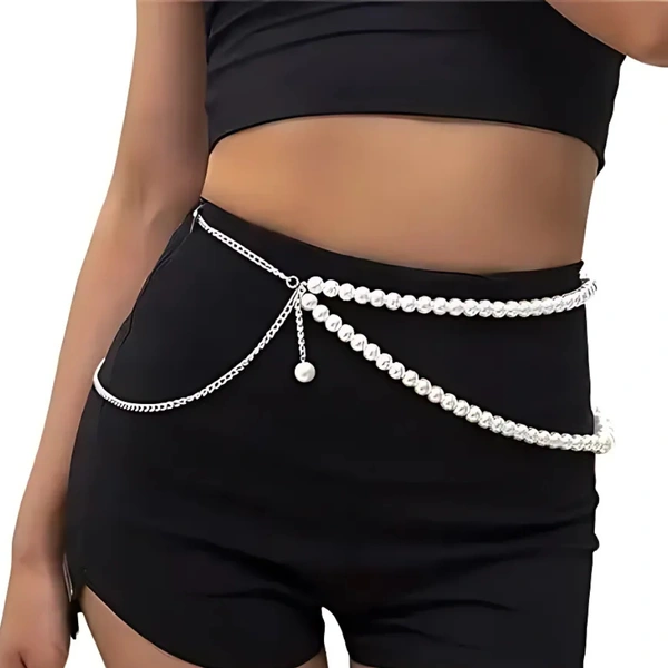 Sensuelle jewellery Sensuelle Pearl Radiance waist chain - One Size