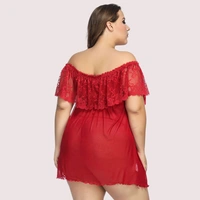 InnerFeel Sexy Plus Size Lace Babydoll Dress - 3XL, Red