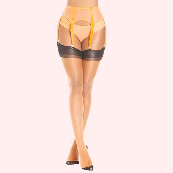 InnerFeel Sheer Thigh-High Stockings Pack of 2 – Ultra-Smooth, (Black & Nude Combo)