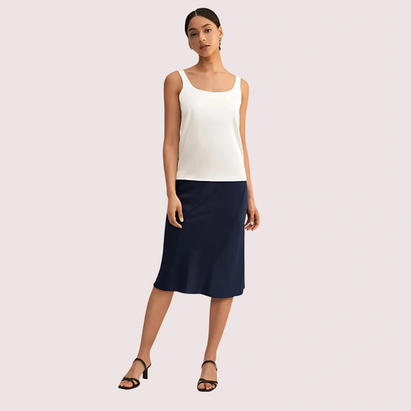 InnerFeel Silken Elegance Lace-Trim Camisole - M, Off White