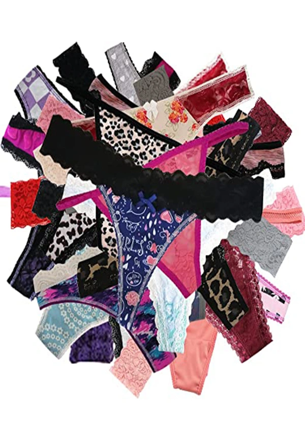 InnerFeel Six Assorted styles Thong's in One Pack - L, Assorted
