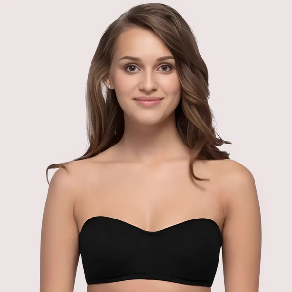 InnerFeel SmoothFit Seamless Tube Bra - Dark Black, 32B