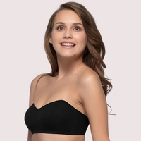 InnerFeel SmoothFit Seamless Tube Bra - Dark Black, 32B