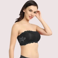 InnerFeel Soft and Stretchable Wirefree Tube Top Bra for Comfort - 36B, Dark Black