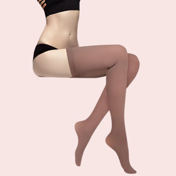 InnerFeel Soft Sheer Thigh-High Stockings – Pack of 2 (Brown & Grey Combo)