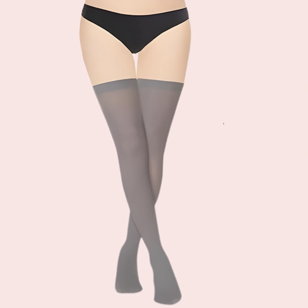 InnerFeel Soft Sheer Thigh-High Stockings – Pack of 2 (Brown & Grey Combo)