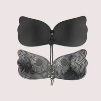 InnerFeel "Solid" Non-Wired Padded Stick-On Push-Up Bra - 34 B, Dark Black