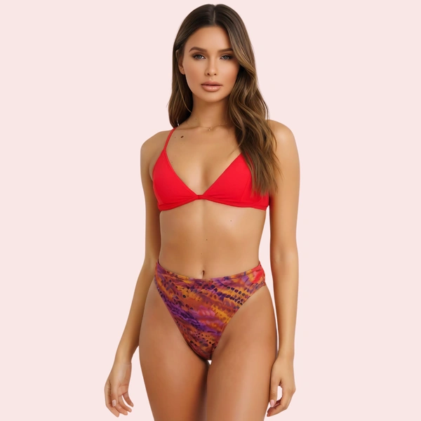 InnerFeel Sunset Mirage High-Waist Bikini Bottom (Bottom Only)