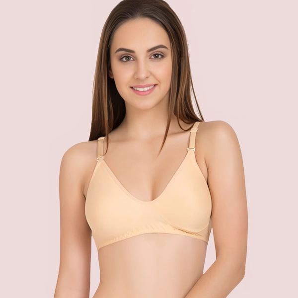 InnerFeel ♥Super Fine Cotton Beige Bra (PK Of 2) - Beige, 34