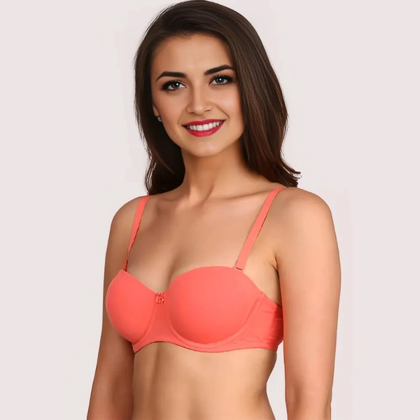 InnerFeel ♥Super Fit Classy Coral Padded Bra - Coral, 34