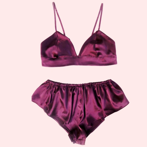 InnerFeel Timeless Pure Silk Satin Lingerie Set for Women - S