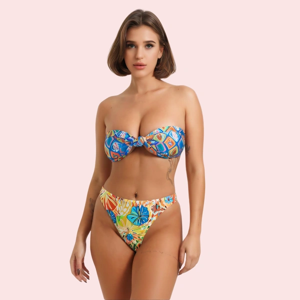 InnerFeel Tropical Bloom High-Cut Bikini Bottom (Bottom Only) - L