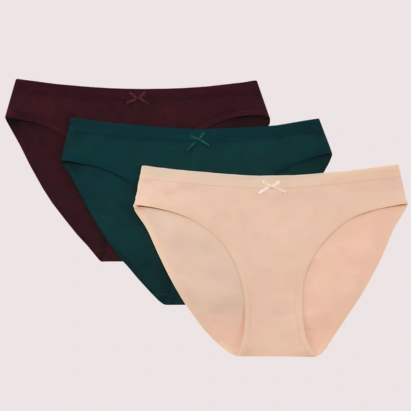 InnerFeel Ultra Comfort Cotton Panties 3 Piece Lot - XL, Multi Color, 38