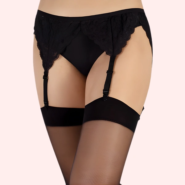 InnerFeel Ultra-Sheer Thigh-High Stockings Pack of 2 – Nude & Black, Silky Finish