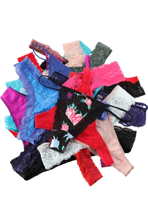 InnerFeel Variety panties thong pack assorted 6 pack - S, Assorted