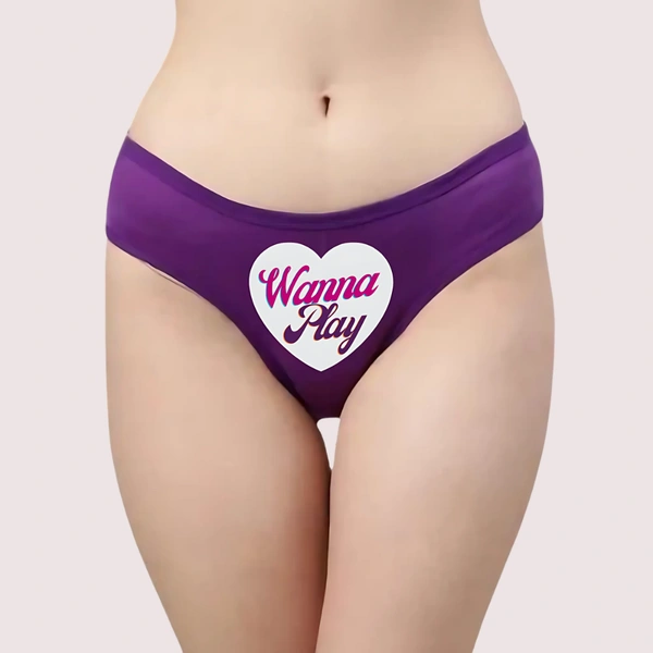 InnerFeel Wanna Play in Style- Heart-themed Custom Panty - XL, Purple
