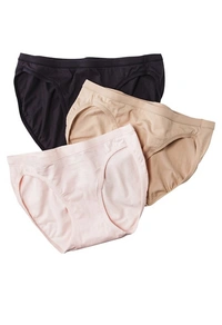 InnerFeel Westren Beauty Plus Size Elastic Waist Panties 3-Pack+ 1 Free Bra - 3XL, Assorted, 38
