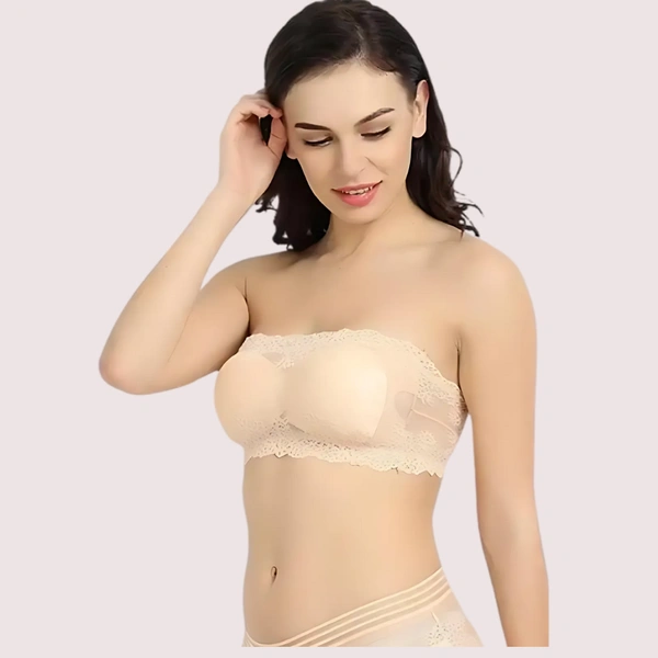 InnerFeel Wirefree and Stretchable Tube Bra for Ultimate Comfort - 32B, Beige