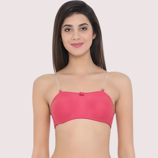 InnerFeel Wirefree Tube Bra with Serene Stretch for Ultimate Ease - 32B, Coral Red