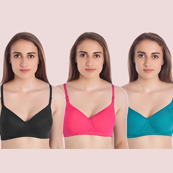 InnerFeel Women Full Coverage Lightly Padded Multicolor Bra - Multicolour, 34