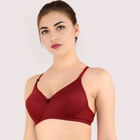 InnerFeel Women T-Shirt Lightly Padded Bra - Dark Maroon, 30
