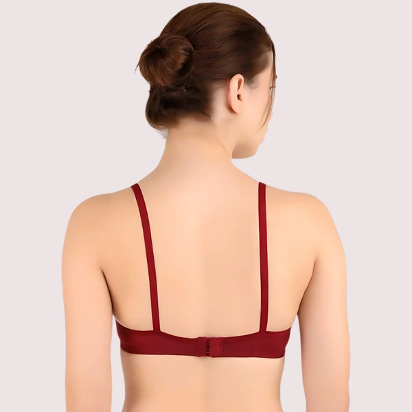 InnerFeel Women T-Shirt Lightly Padded Bra - Dark Maroon, 30
